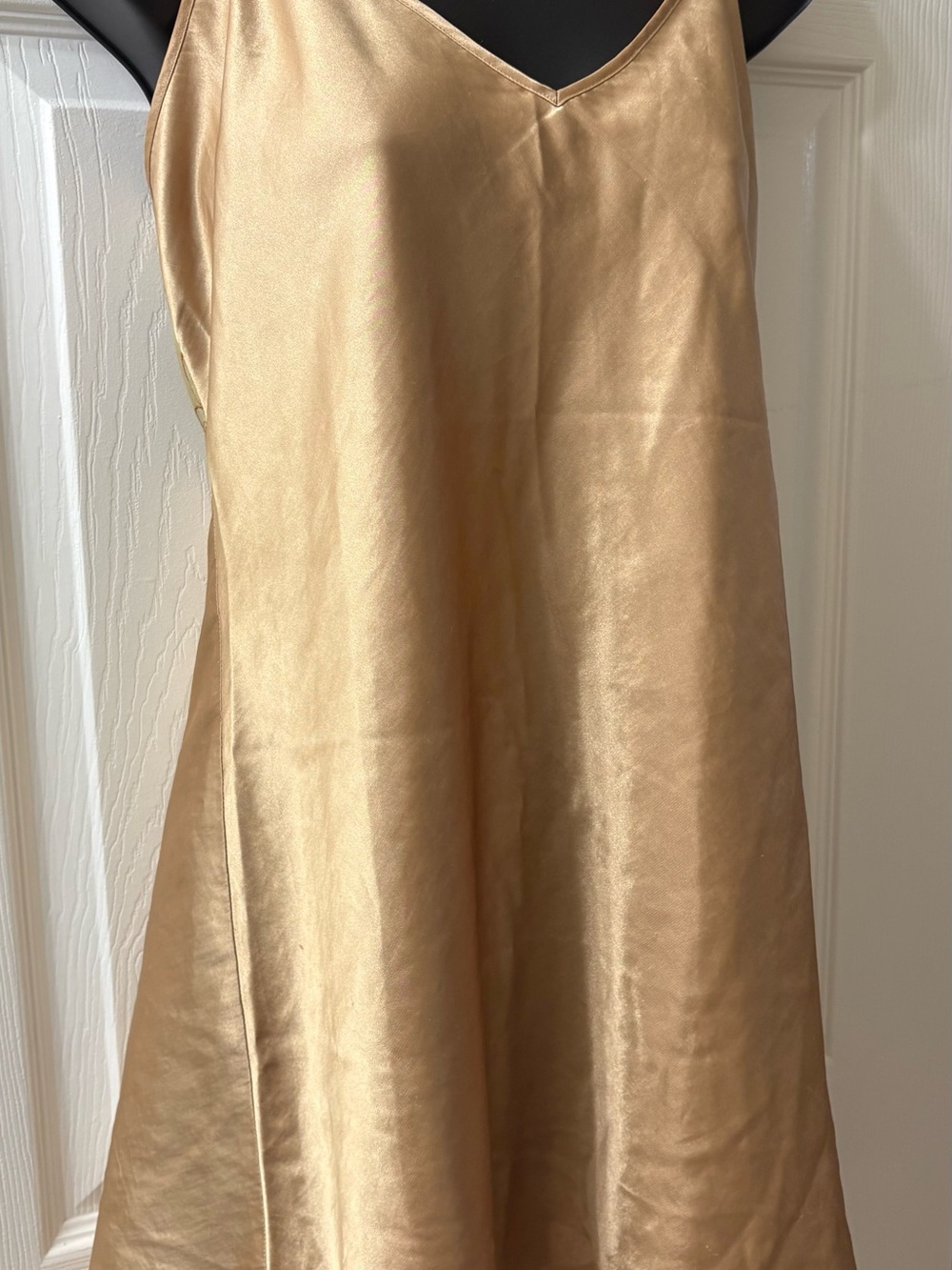 Gold Satin A-Line Women's Nighty-intimate apparel
